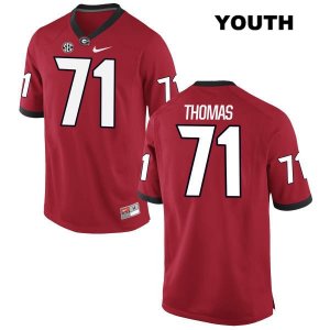 Youth Georgia Bulldogs NCAA #71 Andrew Thomas Nike Stitched Red Authentic College Football Jersey JCC1754YP